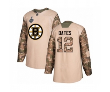 Youth Boston Bruins #12 Adam Oates Authentic Camo Veterans Day Practice 2019 Stanley Cup Final Bound Hockey Jersey