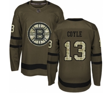 Youth Boston Bruins #13 Charlie Coyle Premier Green Salute to Service Hockey Jersey