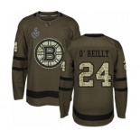 Youth Boston Bruins #24 Terry O'Reilly Authentic Green Salute to Service 2019 Stanley Cup Final Bound Hockey Jersey