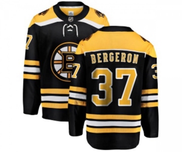 Youth Boston Bruins #37 Patrice Bergeron Authentic Black Home Fanatics Branded Breakaway NHL Jersey