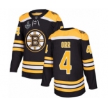 Youth Boston Bruins #4 Bobby Orr Authentic Black Home 2019 Stanley Cup Final Bound Hockey Jersey