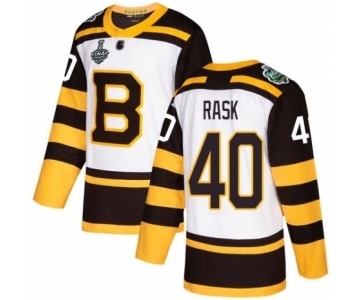 Youth Boston Bruins #40 Tuukka Rask Authentic White Winter Classic 2019 Stanley Cup Final Bound Hockey Jersey