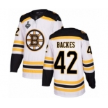 Youth Boston Bruins #42 David Backes Authentic White Away 2019 Stanley Cup Final Bound Hockey Jersey