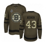 Youth Boston Bruins #43 Danton Heinen Premier Green Salute to Service 2019 Stanley Cup Final Bound Hockey Jersey