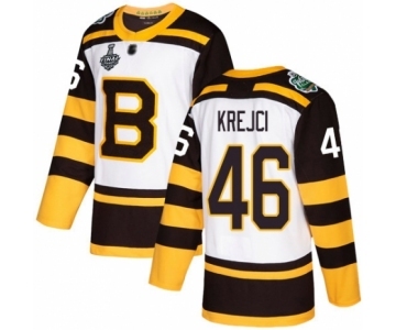 Youth Boston Bruins #46 David Krejci Authentic White Winter Classic 2019 Stanley Cup Final Bound Hockey Jersey