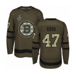 Youth Boston Bruins #47 Torey Krug Authentic Green Salute to Service 2019 Stanley Cup Final Bound Hockey Jersey