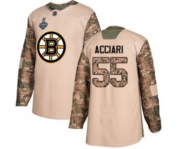 Youth Boston Bruins #55 Noel Acciari Authentic Camo Veterans Day Practice 2019 Stanley Cup Final Bound Hockey Jersey