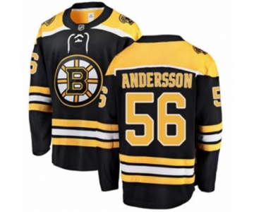 Youth Boston Bruins #56 Axel Andersson Authentic Black Home Fanatics Branded Breakaway NHL Jersey