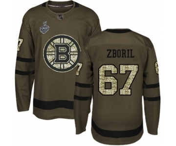 Youth Boston Bruins #67 Jakub Zboril Premier Green Salute to Service 2019 Stanley Cup Final Bound Hockey Jersey