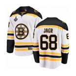 Youth Boston Bruins #68 Jaromir Jagr Authentic White Away Fanatics Branded Breakaway 2019 Stanley Cup Final Bound Hockey Jersey