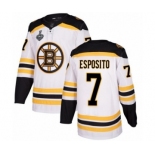 Youth Boston Bruins #7 Phil Esposito Authentic White Away 2019 Stanley Cup Final Bound Hockey Jersey