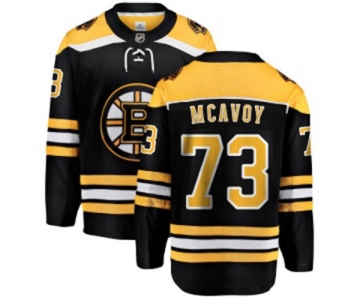 Youth Boston Bruins #73 Charlie McAvoy Authentic Black Home Fanatics Branded Breakaway NHL Jersey