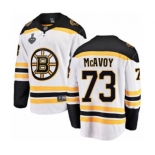 Youth Boston Bruins #73 Charlie McAvoy Authentic White Away Fanatics Branded Breakaway 2019 Stanley Cup Final Bound Hockey Jersey