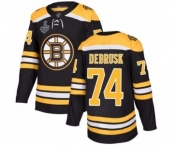 Youth Boston Bruins #74 Jake DeBrusk Premier Black Home 2019 Stanley Cup Final Bound Hockey Jersey