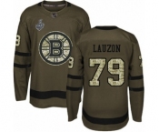 Youth Boston Bruins #79 Jeremy Lauzon Authentic Green Salute to Service 2019 Stanley Cup Final Bound Hockey Jersey