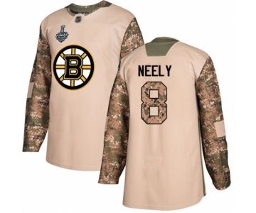 Youth Boston Bruins #8 Cam Neely Authentic Camo Veterans Day Practice 2019 Stanley Cup Final Bound Hockey Jersey