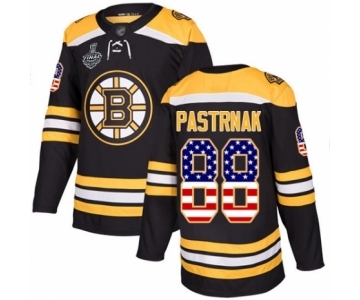 Youth Boston Bruins #88 David Pastrnak Authentic Black USA Flag Fashion 2019 Stanley Cup Final Bound Hockey Jerseys