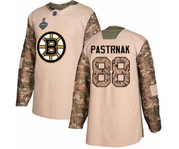 Youth Boston Bruins #88 David Pastrnak Authentic Camo Veterans Day Practice 2019 Stanley Cup Final Bound Hockey Jersey