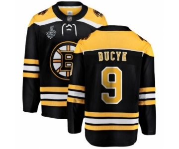 Youth Boston Bruins #9 Johnny Bucyk Authentic Black Home Fanatics Branded Breakaway 2019 Stanley Cup Final Bound Hockey Jersey