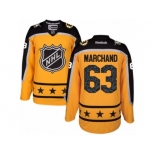 Youth Reebok Boston Bruins #63 Brad Marchand Authentic Yellow Atlantic Division 2017 All-Star NHL Jersey