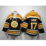 youth nhl jerseys boston bruins #17 lucic black-yellow[pullover hooded sweatshirt]