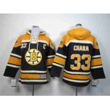 youth nhl jerseys boston bruins #33 chara black-yellow[pullover hooded sweatshirt patch C]