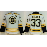 youth nhl jerseys boston bruins #33 chara white[patch C]