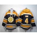 youth nhl jerseys boston bruins #4 orr black-yellow[pullover hooded sweatshirt patch A]