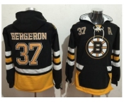 Boston Bruins #37 Patrice Bergeron Black Name & Number Pullover NHL Hoodie