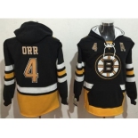 Boston Bruins #4 Bobby Orr Black Name & Number Pullover NHL Hoodie