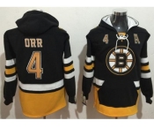 Boston Bruins #4 Bobby Orr Black Name & Number Pullover NHL Hoodie