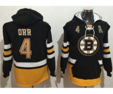 Boston Bruins #4 Bobby Orr Black Name & Number Pullover NHL Hoodie