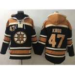 Boston Bruins #47 Torey Krug Black Sawyer Hooded Sweatshirt Stitched NHL Jersey