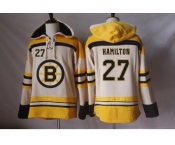 Men's Boston Bruins #27 Dougie Hamilton Cream Sawyer Hooded Sweatshirt Stitched NHL Jersey