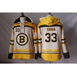 Men's Boston Bruins #33 Zdeno Chara Cream Sawyer Hooded Sweatshirt Stitched NHL Jersey