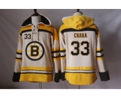 Men's Boston Bruins #33 Zdeno Chara Cream Sawyer Hooded Sweatshirt Stitched NHL Jersey