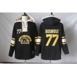 Men's Boston Bruins #77 Ray Bourque Black Sawyer Hooded Sweatshirt Stitched NHL Jersey