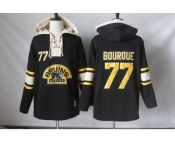 Men's Boston Bruins #77 Ray Bourque Black Sawyer Hooded Sweatshirt Stitched NHL Jersey