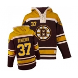 Youth Old Time Hockey Boston Bruins #37 Patrice Bergeron Authentic Black Sawyer Hooded Sweatshirt NHL Jersey