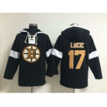 nhl jerseys boston bruins #17 lucic black-white[pullover hooded sweatshirt]