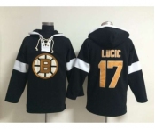 nhl jerseys boston bruins #17 lucic black-white[pullover hooded sweatshirt]