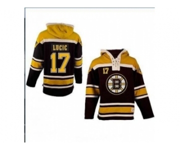 nhl jerseys boston bruins #17 lucic black-yellow[pullover hooded sweatshirt]