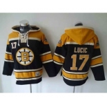 nhl jerseys boston bruins #17 lucic dk.blue-yellow[pullover hooded sweatshirt]