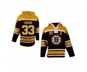 nhl jerseys boston bruins #33 chara black-yellow[pullover hooded sweatshirt patch C]