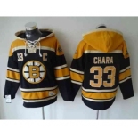 nhl jerseys boston bruins #33 chara dk.blue-yellow[pullover hooded sweatshirt][patch C]