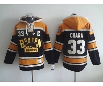 nhl jerseys boston bruins #33 chara dlack-yellow[pullover hooded sweatshirt][patch C 2016 new]