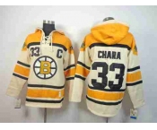 nhl jerseys boston bruins #33 chara yellow-cream[pullover hooded sweatshirt patch C]