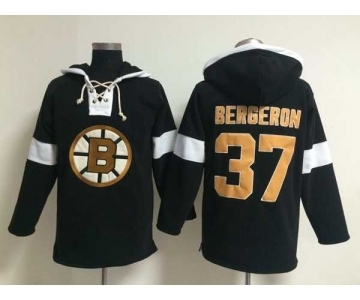 nhl jerseys boston bruins #37 bergeron black-white[pullover hooded sweatshirt]