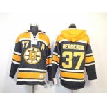 nhl jerseys boston bruins #37 bergeron black-yellow[pullover hooded sweatshirt] [patch A]