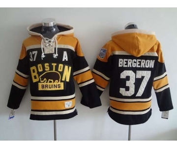 nhl jerseys boston bruins #37 bergeron black-yellow[pullover hooded sweatshirt][patch A 2016 new]